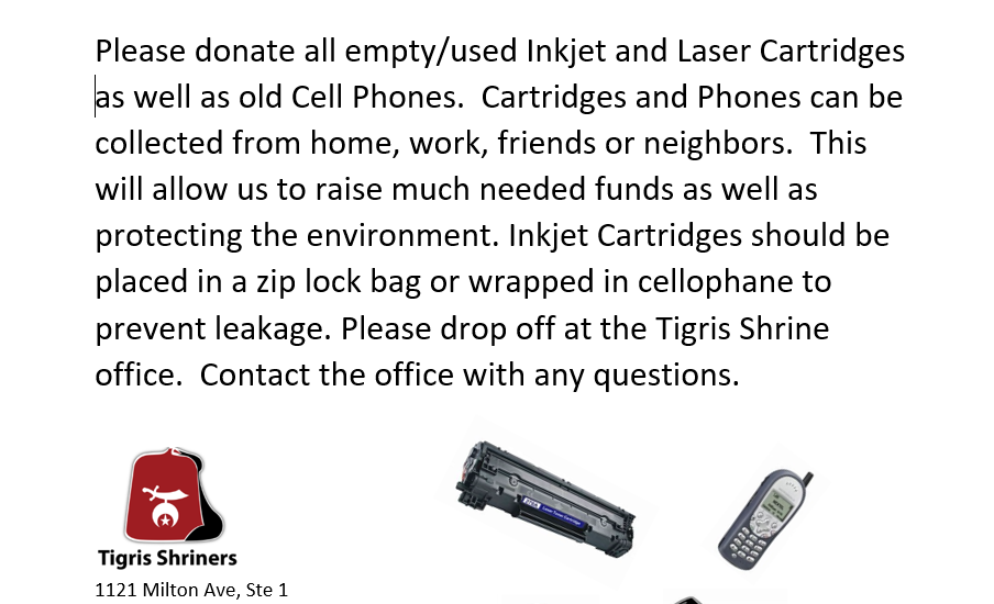Donate ink and cell phones